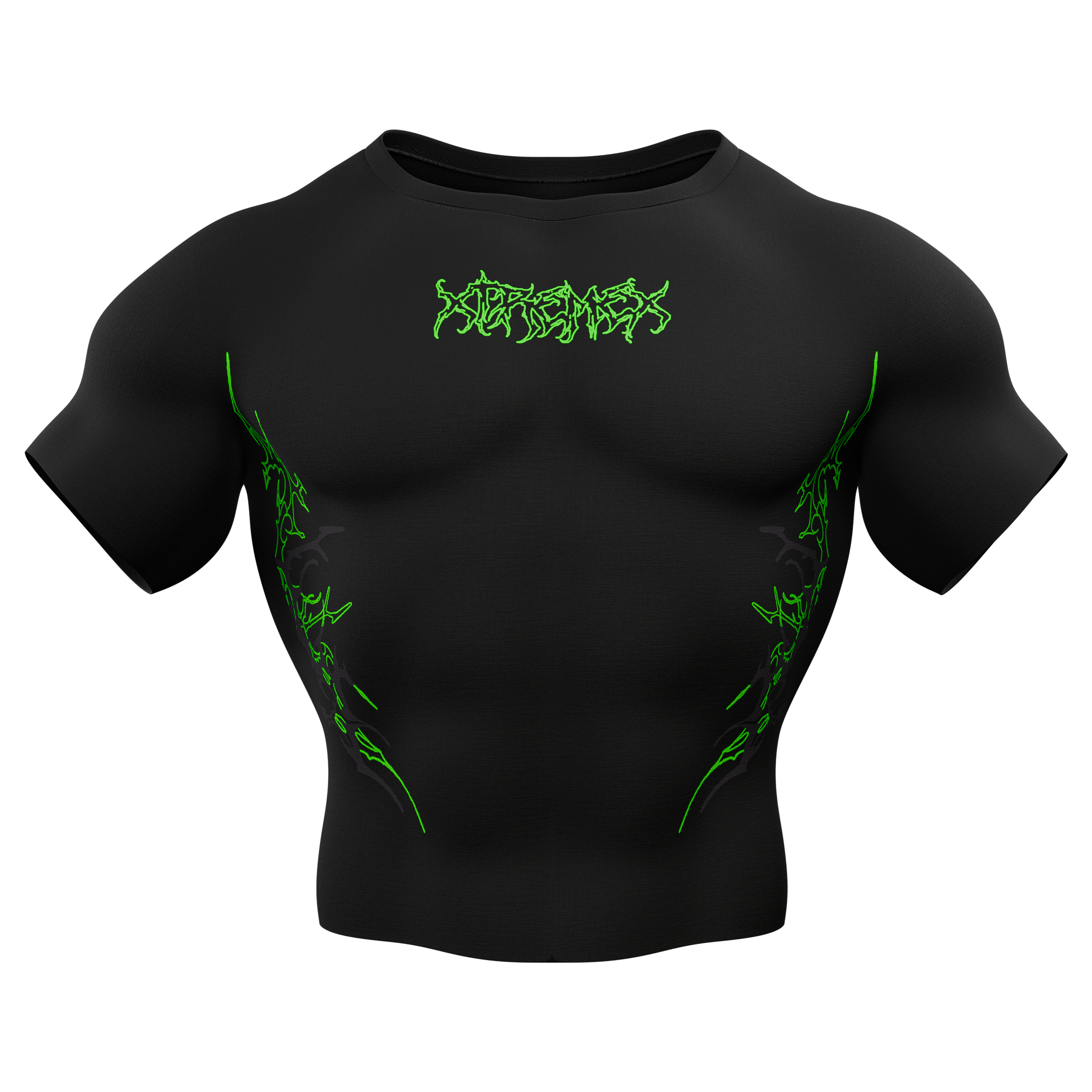 Green Fury Compression Tshirt Half Sleeve