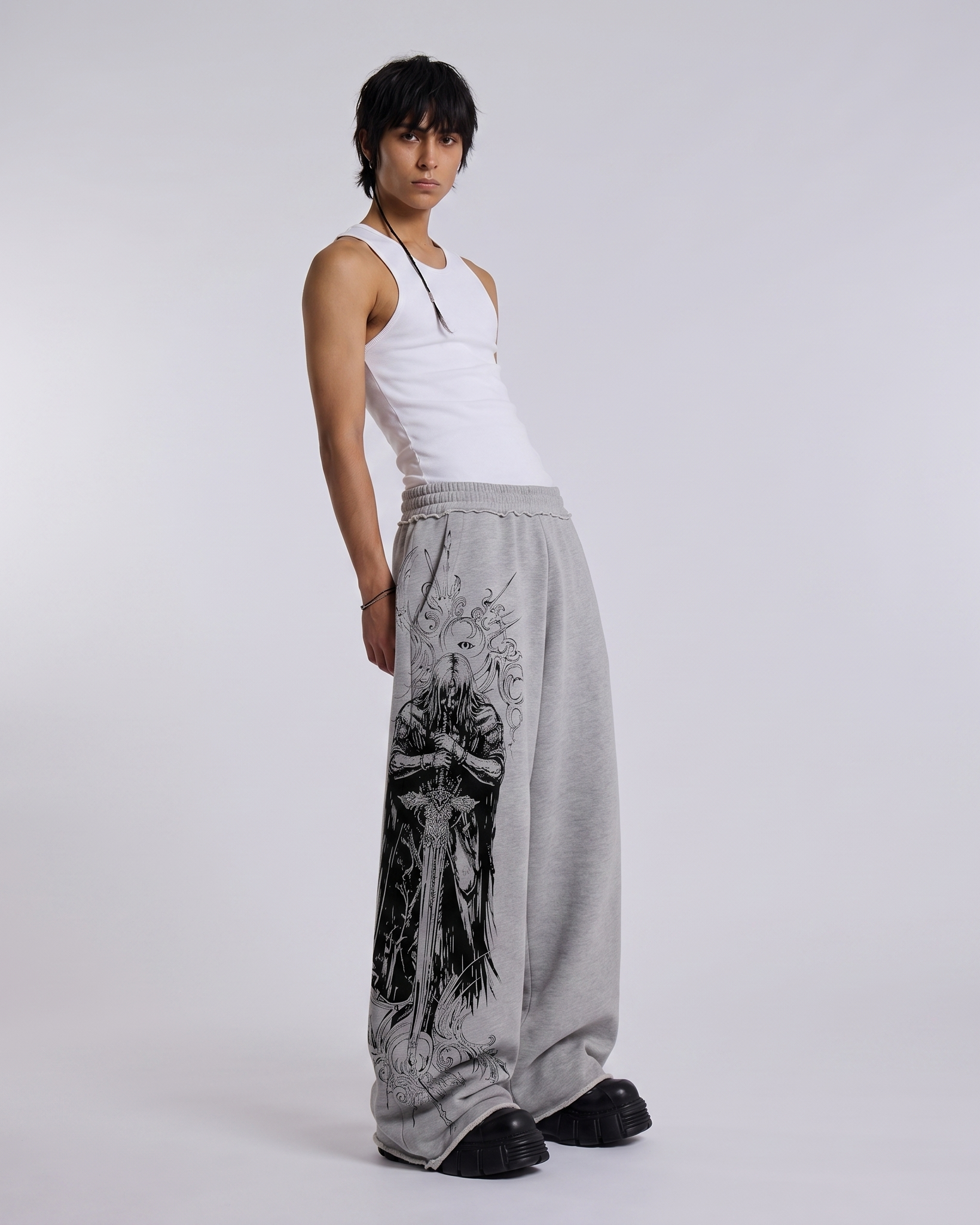 Stryk Grey Unisex Straight Fit Baggy Pants